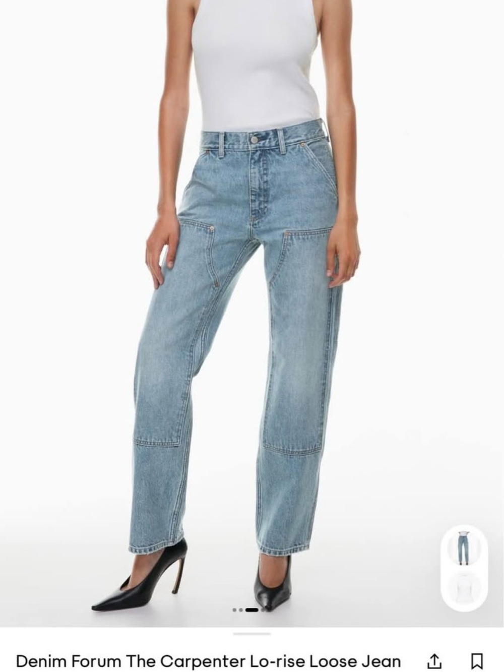 Denim Forum Light Blue Carpenter Lo-Rise Loose Jeans
